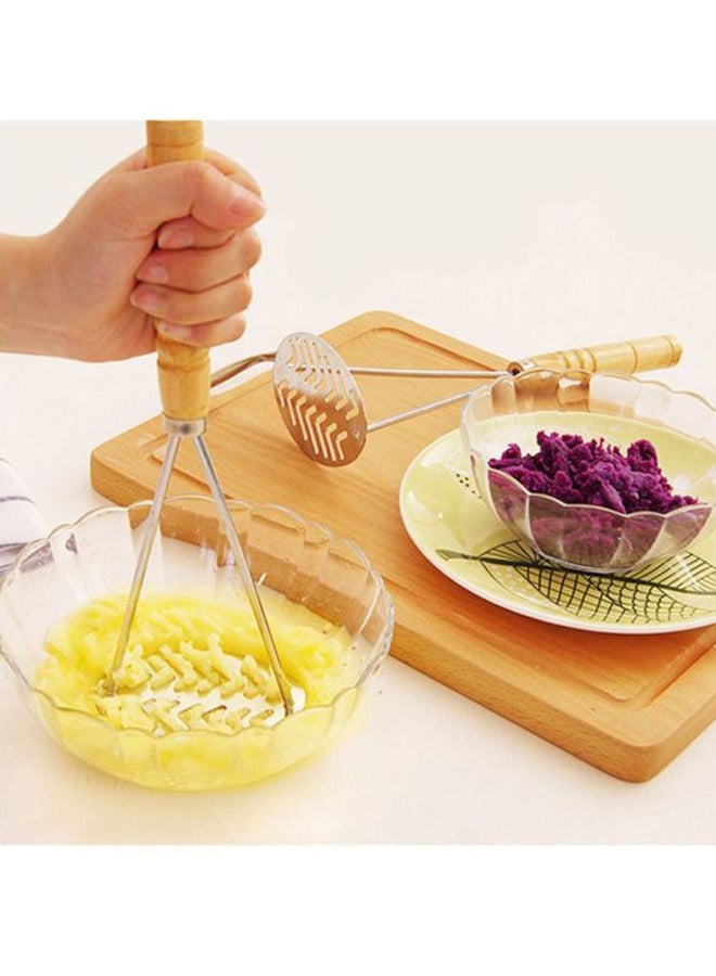 Stainless Steel Potato Masher Silver/Beige 25x8cm