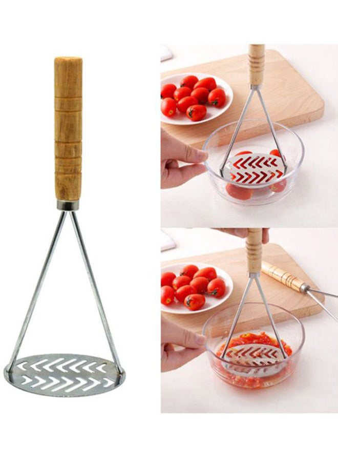 Stainless Steel Potato Masher Silver/Beige 25x8cm