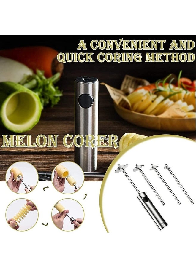 Fruit Corer,  Vegetable Digging Rotating Drill Stainless Steel Fruit Corer Apple Corer Set Core Remover Tool for Apple/Pear/Cherry for Children Food...