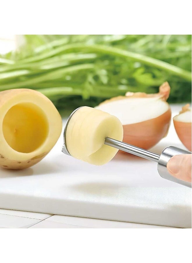 Fruit Corer,  Vegetable Digging Rotating Drill Stainless Steel Fruit Corer Apple Corer Set Core Remover Tool for Apple/Pear/Cherry for Children Food...