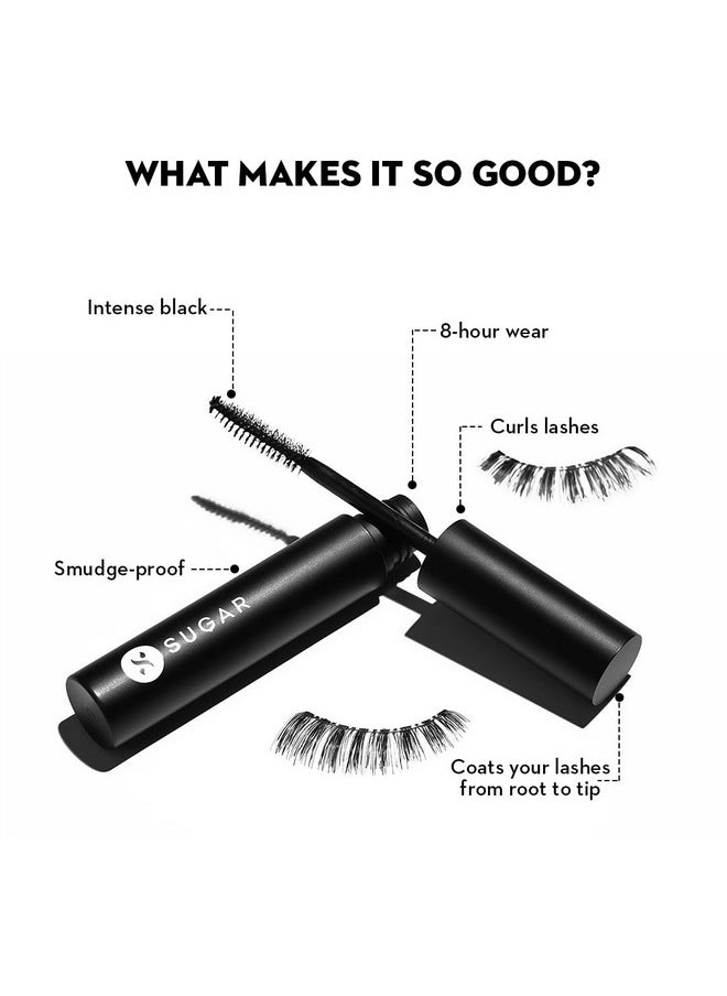 Uptown Curl Lengthening Mascara | Lasts Upto 8 Hrs | Lightweight And Smudgeproof With Lash Growth Formula - 01 Black Beauty - 5Ml