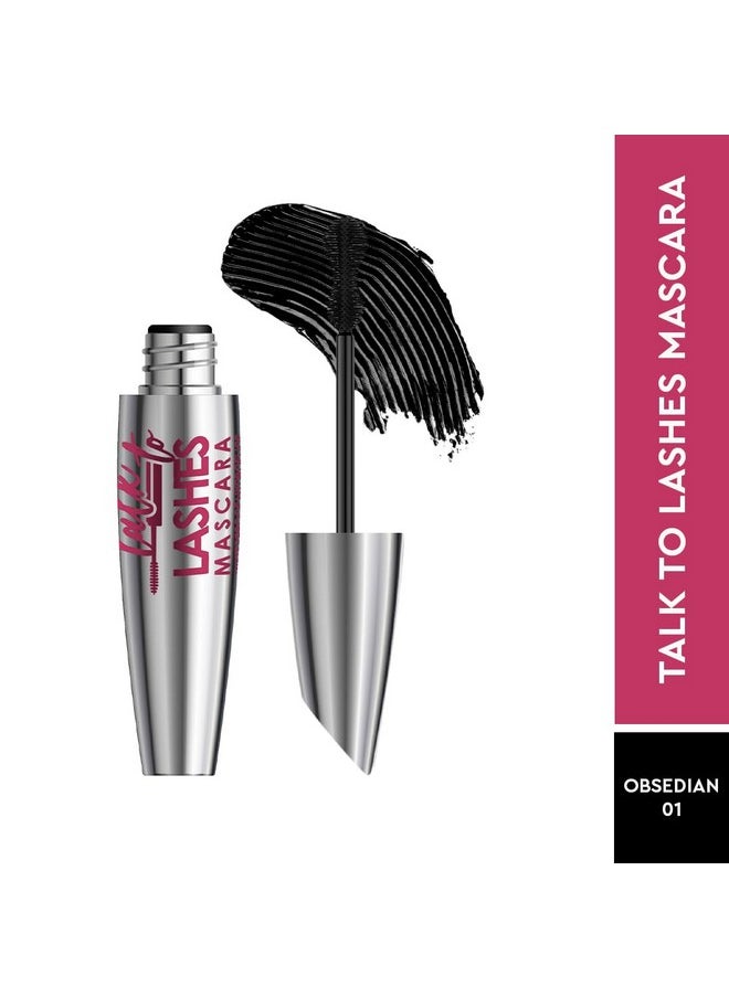 C2P Pro Talk To Lashes Intense Black Mascara - 7Ml, Quick Dry, Waterproof, Long Lasting, Volumizing & Lengthening Formula