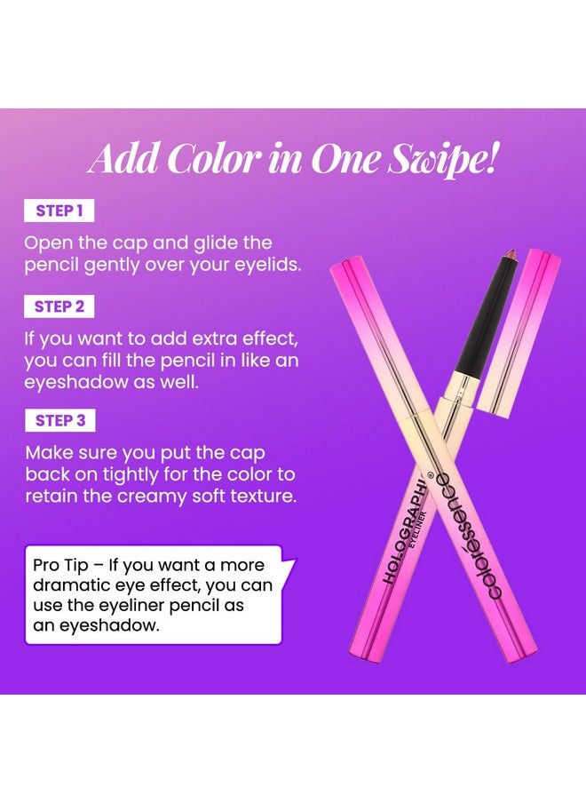 Multi-Dimensional Holographic Eyeliner | Shimmery Effect | Waterproof & Smudge Proof, Long Lasting Eyeliner With Easy Application | Shade - Solar Flare 0.35G
