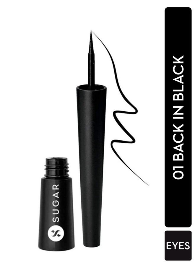 Gloss Boss 24Hr Glossy Eyeliner Gel With Brush | Smudeproof & Waterproof - 01 Back In Black (Black Eyeliner) | 3Ml