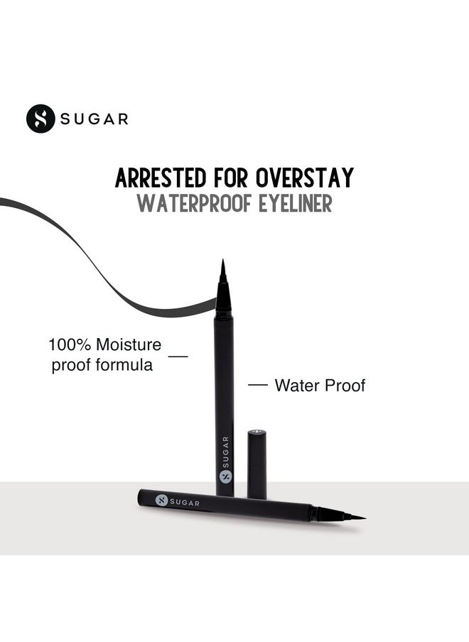 Arrested For Overstay 100% Waterproof Eyeliner | Matte Finish - 01 I'Ll Be Black (Black Eyeliner)