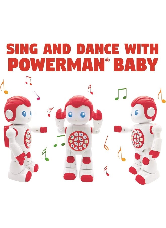 Lexibook Powerman Baby Smart Interactive Toy Learning Robot for Kids Dancing Plays Music Quiz Numbers Shapes Colors Boy Girl Junior Red/White