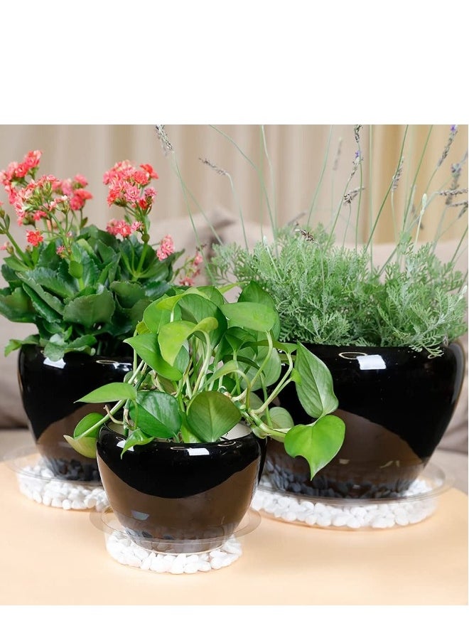 Transparent Clear Plant Saucers,15cm 20cm 24cm PVC Plastic Flower Pot Drip Trays Garden Saucers Plant Pot ,Excellent for Indoor & Outdoor Plants 36Pcs