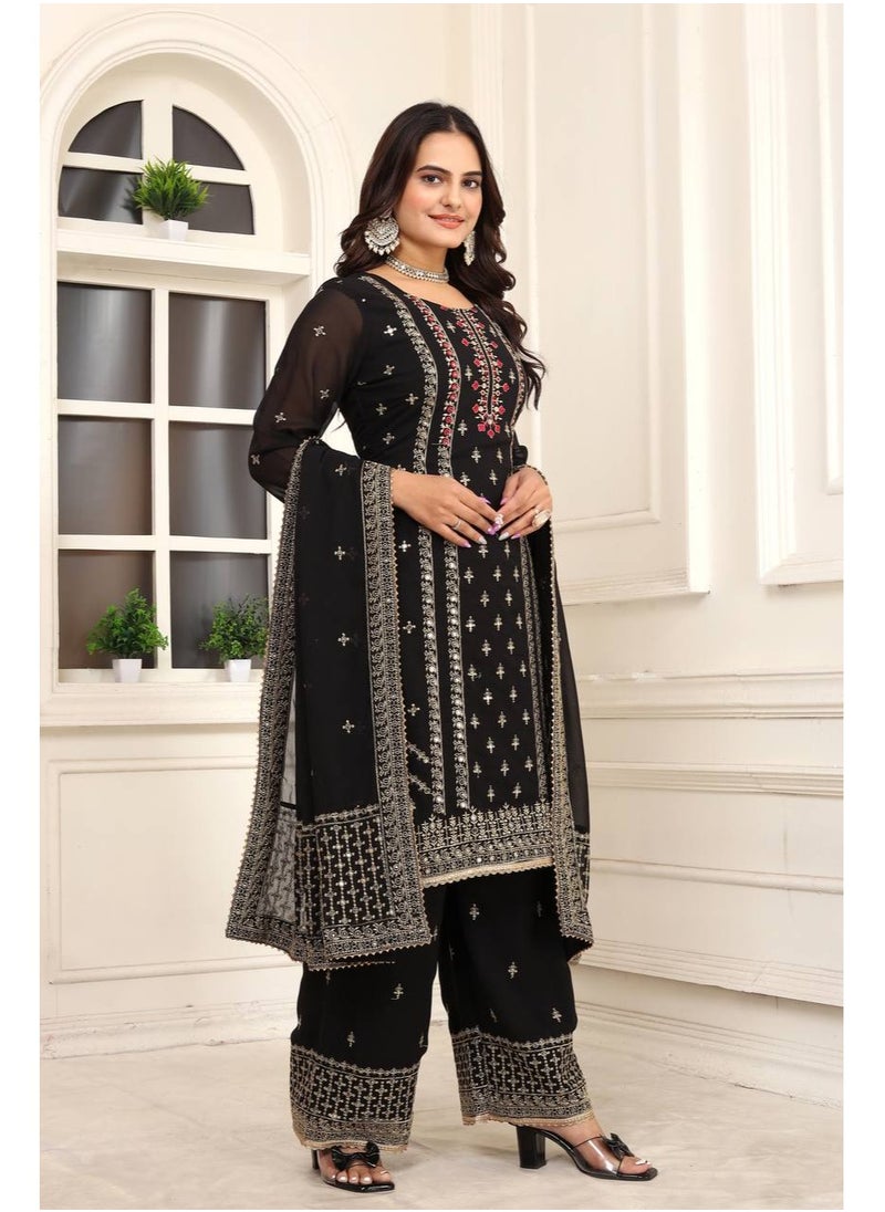 Dress Multi Needle Embroidery Work With Full Sleeves