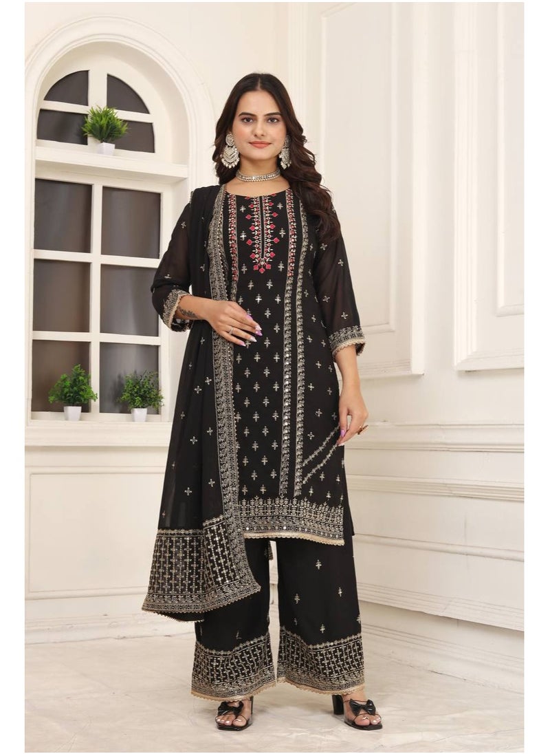 Dress Multi Needle Embroidery Work With Full Sleeves