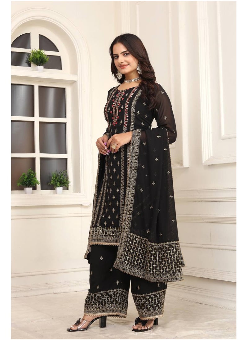 Dress Multi Needle Embroidery Work With Full Sleeves