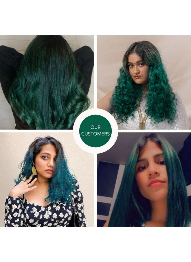 Semi-Permanent Emerald Green Diy Conditioner Based Hair Colour Infused With Aloe-Vera, Bhringaraj, Brahmi, Almonds & Amla 120 Gm