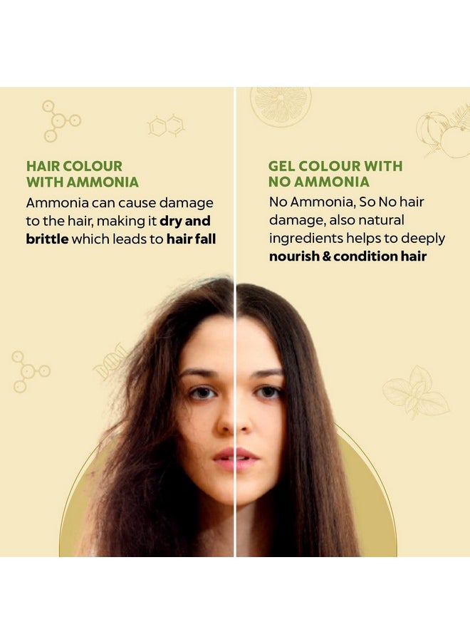 Damage Free Natural Gel Hair Colour For Women | Ammonia & Ppd Free Organic Hair Colour With 100% Grey Coverage, Long Lasting Conditioning Hair Color | Black 1.00-220 Ml