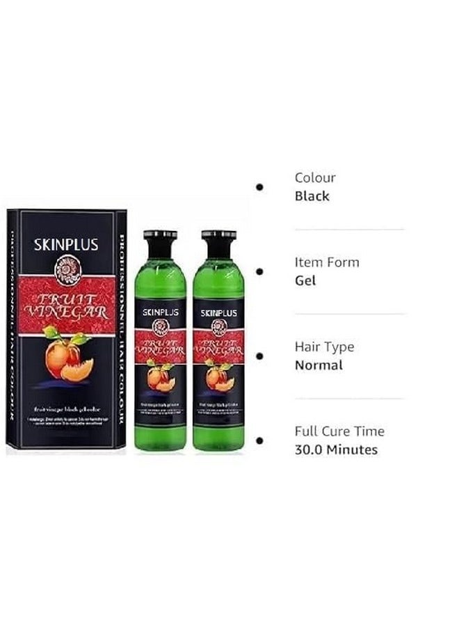 Fruit Vinegar Ammonia Free 10 Minutes Hair Color Colour Gel 800 Ml Black/Natural Black