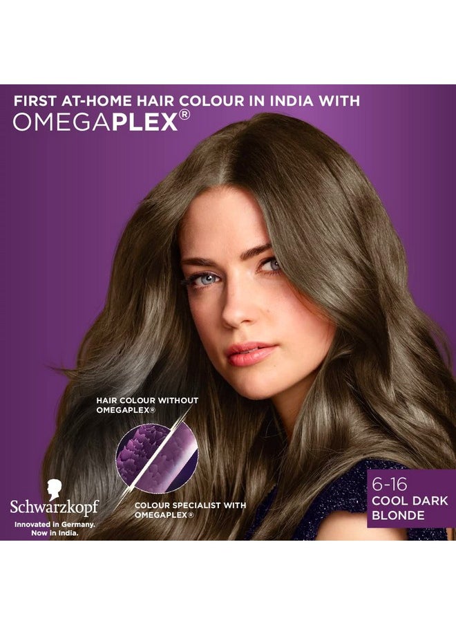 Colour Specialist Permanent Hair Colour, First At-Home Hair Colour With Omegaplex Anti-Breakage Technology, Powered By Hyaluronic Acid For Shinier Hair, 6.16 Cool Dark Blonde, 165Ml