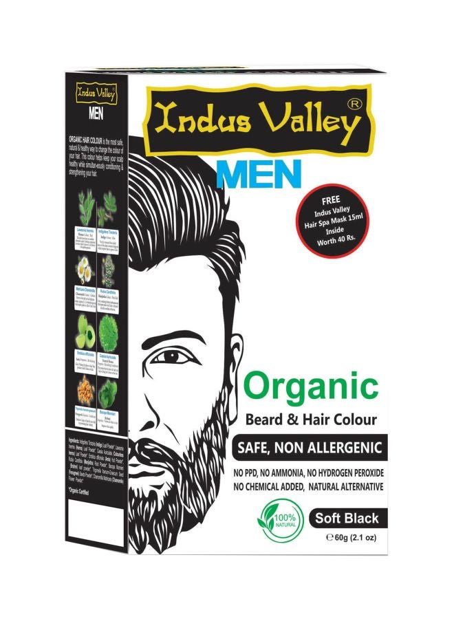 Organic Beard And Hair Colour Soft Black 60grams