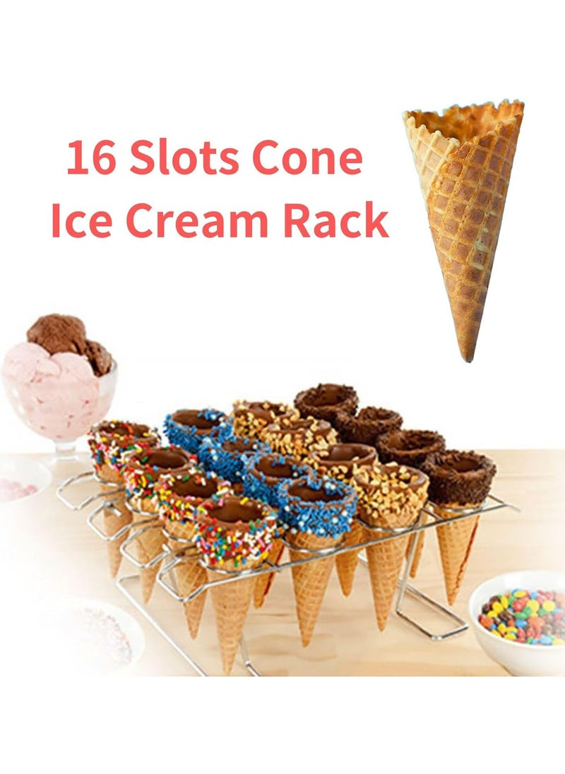 16-Cavity Cupcake Cones Baking Rack ，for Ice Cream, Cooling, Display