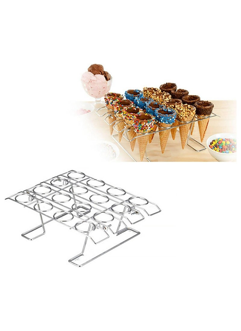 16-Cavity Cupcake Cones Baking Rack ，for Ice Cream, Cooling, Display