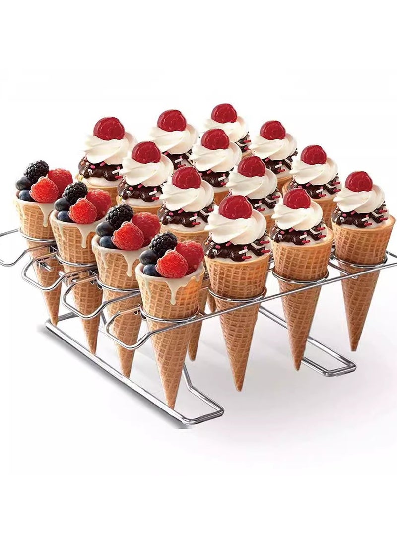 16-Cavity Cupcake Cones Baking Rack ，for Ice Cream, Cooling, Display