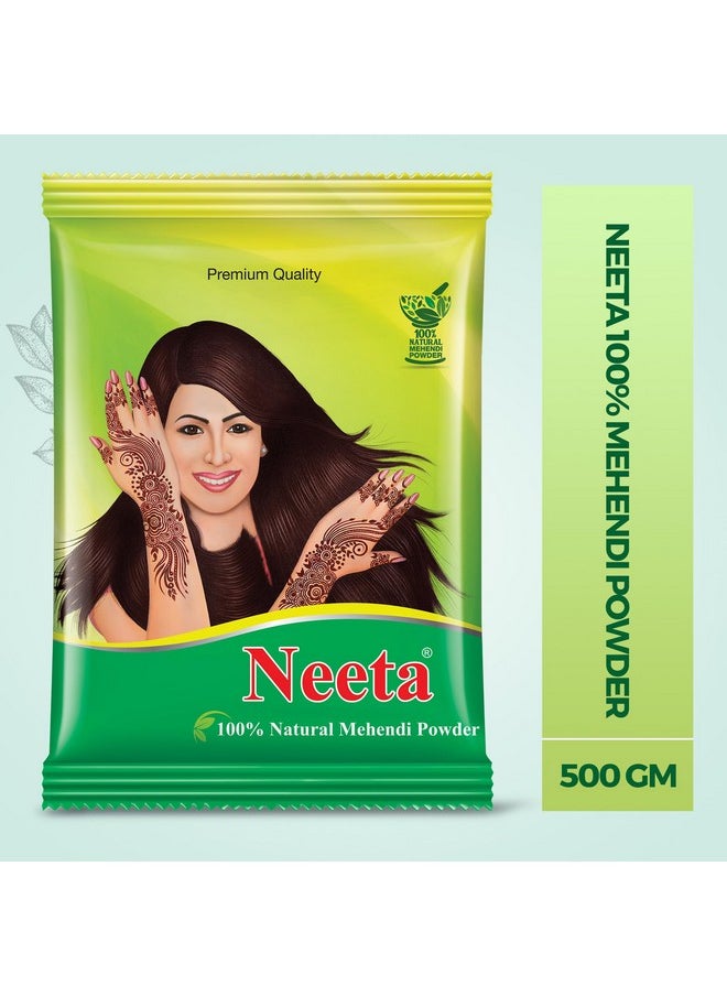 - 100% Pure Henna Powder (Mehendi Powder) - Natural Color - 500G, Anti-Dandruff & Natural Conditioning Hair Colour For Men & Women