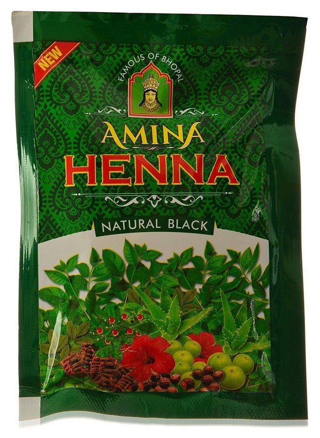 Henna Natural Black Hair Colour Heena Mehndi, 25 G (Pack Of 12)