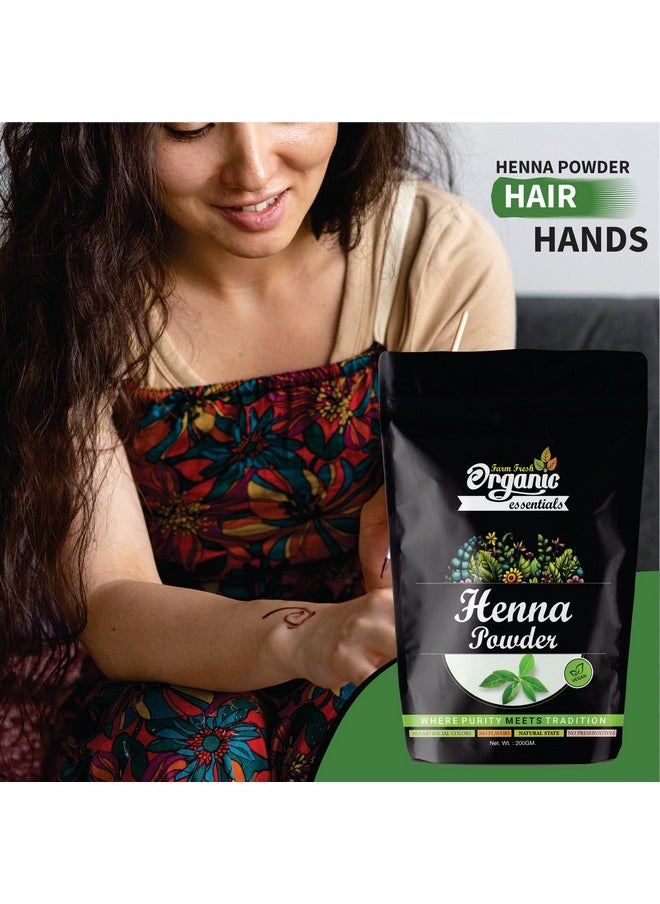 Natural Henna Powder For Hair - 200G Premium Herbal Henna For Men And Women - 100% Pure Mehndi For Natural Hair And Beard Color - Chemical-Free Hair Dye Enriched With Henna For Vibrant, Long-Lasting Color (Pack Of 1)