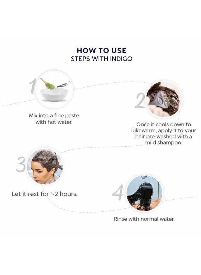 Bio Organic 100% Organic And Herbal Indigo Powder, For Natural Hair Coloring, Arrests Early Greying & Protects Hair From Damage - 250G