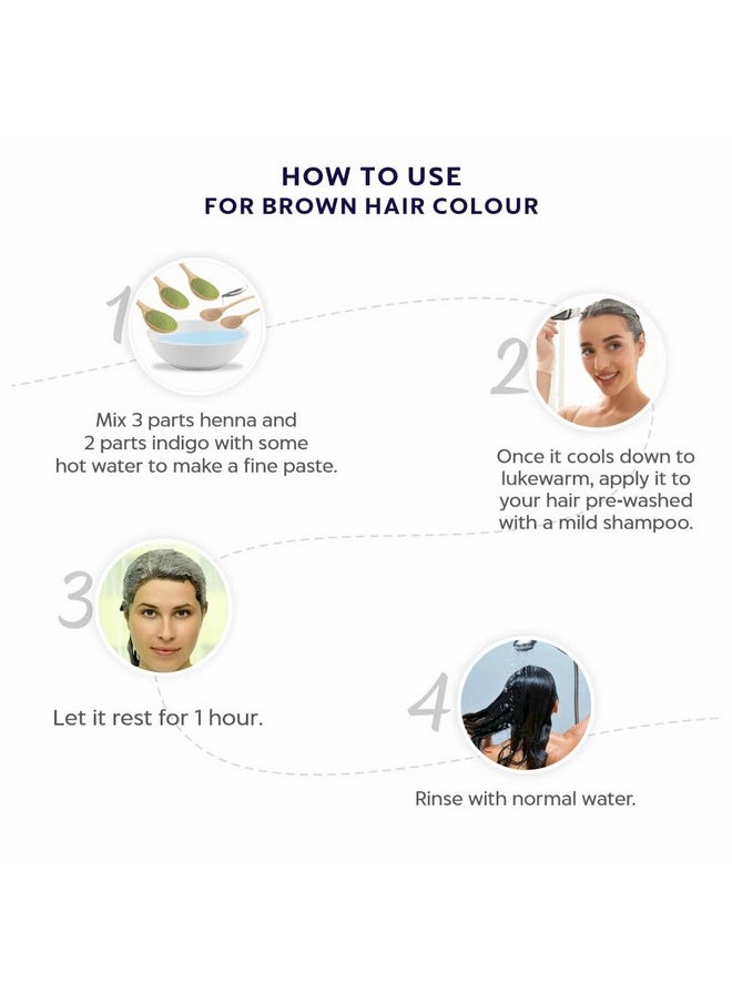 Bio Organic 100% Organic And Herbal Indigo Powder, For Natural Hair Coloring, Arrests Early Greying & Protects Hair From Damage - 250G