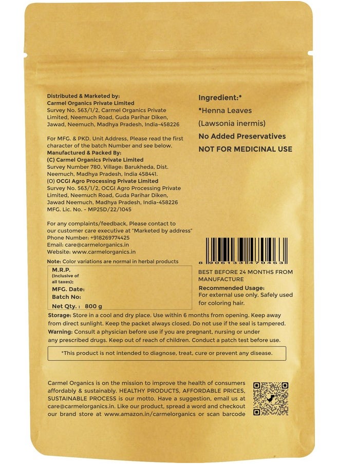 Henna Leaves Powder (800 Grams) For Hair Color| No Added Preservatives | Marudhani Podi/Mardhani Podi/Mehandi Powder | Lawsonia Inermis