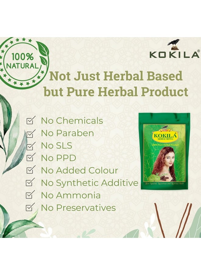 100% Natural & Herbal Henna Mehandi Powder With 6 Ayurvedic Herbs, Organic Hair Colour Pack Of 2 (200Gm Each)