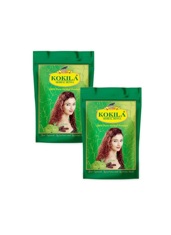 100% Natural & Herbal Henna Mehandi Powder With 6 Ayurvedic Herbs, Organic Hair Colour Pack Of 2 (200Gm Each)