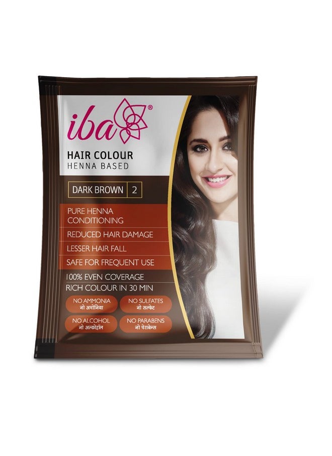 Hair Colour For Women - Dark Brown, 70G (Pack Of 3) | 100% Pure Henna Based Powder Sachet | Natural Hair Colour & Long Lasting With Conditioning Formula| Reduced Hair Fall & Hair Damage | Shine & Nourish Hair | Free From Ammonia And Other Harmful Chemicals | Herbal Hair Powder For Hair Colour | Dark Brown Henna