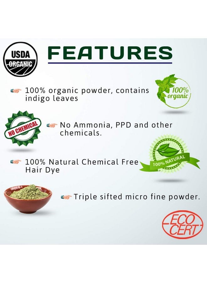 100% Organic Indigo Leaf Powder Jar With Henna Leaf Powder Jar - (400G+500G=900G)