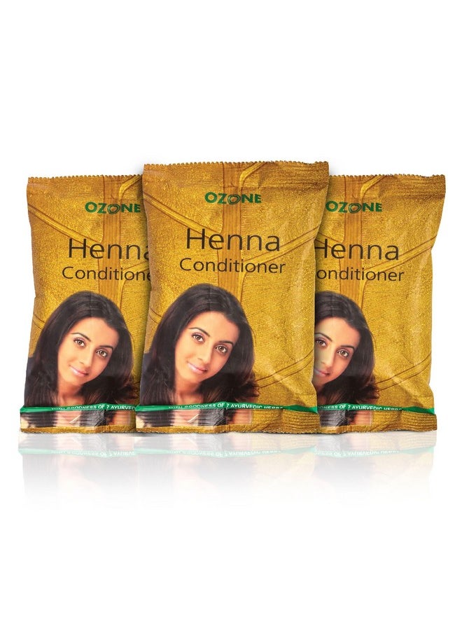 Henna Hair Conditioner |Men & Women | Ideal For Strong And Damaged Hair ,Shine & Nourish | Enriched With Bhringraj, Amla & Reetha | Paraben, Chemical & Sulphate Free - 100 G (Pack Of 3)