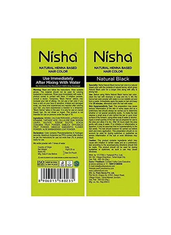 Natural Black Henna Based Hair Colour For Women, Natural Hair Color & Long Lasting With Conditioning Formula, Herbal Hair Powder For Hair Dye, Shiny Soft Hair