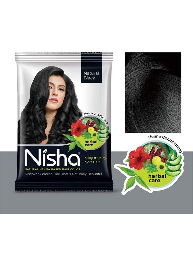 Natural Black Henna Based Hair Colour For Women, Natural Hair Color & Long Lasting With Conditioning Formula, Herbal Hair Powder For Hair Dye, Shiny Soft Hair