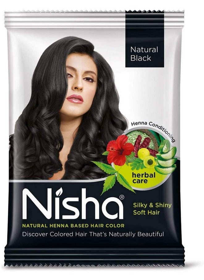 Natural Black Henna Based Hair Colour For Women, Natural Hair Color & Long Lasting With Conditioning Formula, Herbal Hair Powder For Hair Dye, Shiny Soft Hair