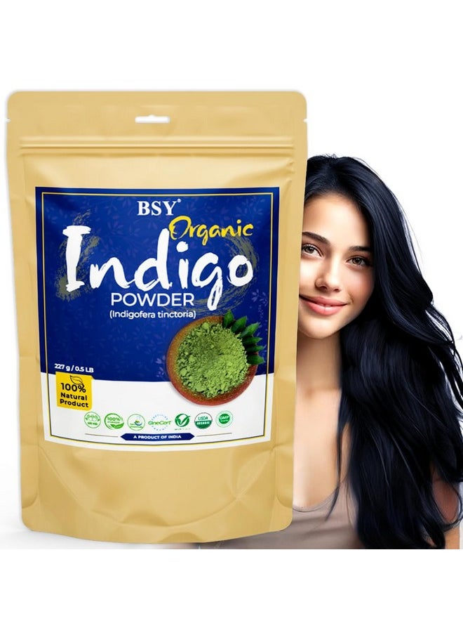 100% Natural Indigo Powder Organic For Hair - 227G (Pack Of 1), Natural Avuri Leaf Powder Herbal Powder For Hair, Indigo Powder Organic For Hair Black, Triple Sifted Powder