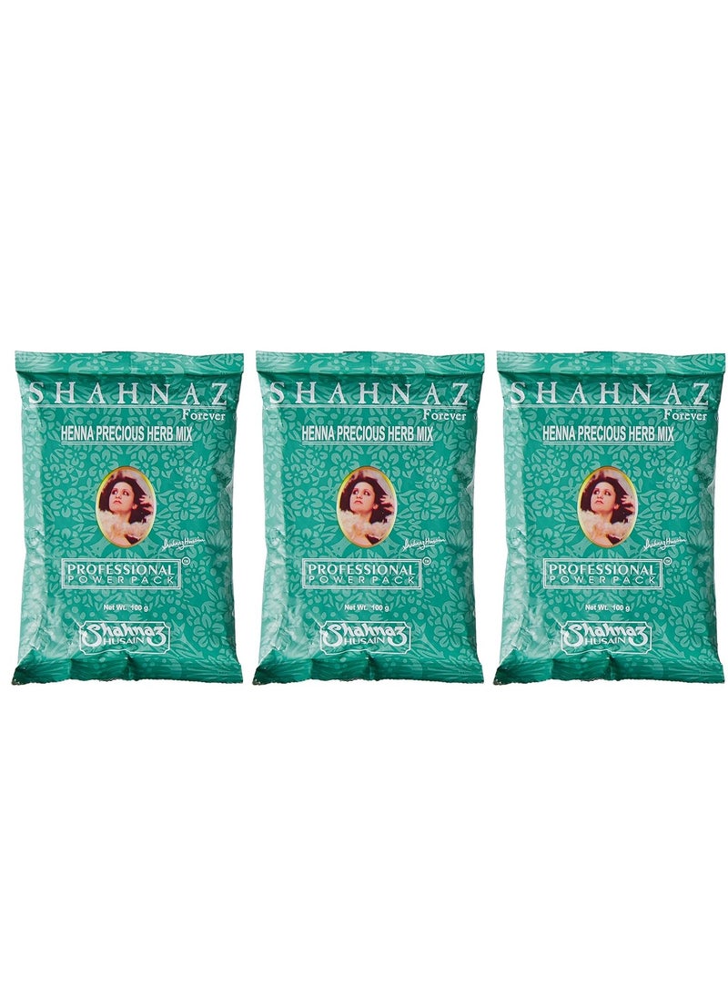 Shahnaz Husain Professional Power Henna | Precious herb Mix | Henna Powder | Amla | Neem | Shikakai | Babul Gond | Mehndi | 100g x 3