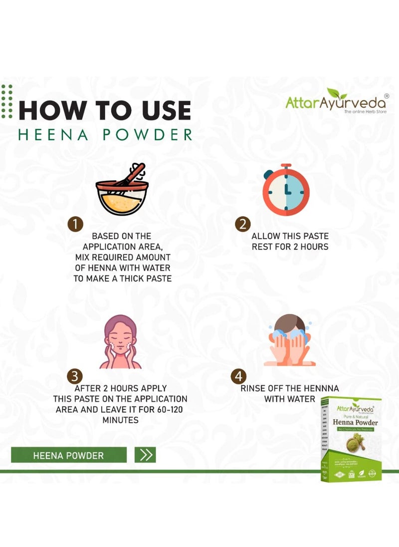 Attar Ayurveda Natural Henna powder for hair Colour and Growth (200 gm)