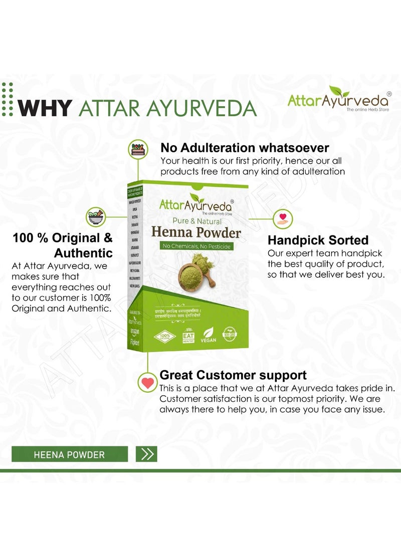 Attar Ayurveda Natural Henna powder for hair Colour and Growth (200 gm)