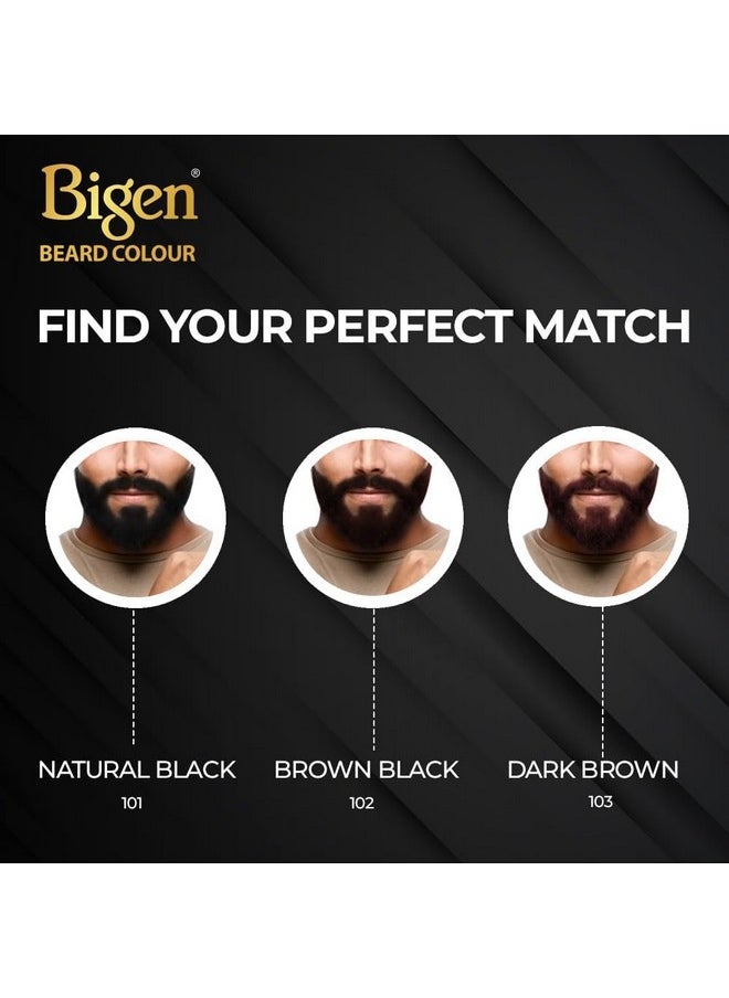 Professional Beard Colour B102 Brown Black| Leaves No Stains, 40G+40G