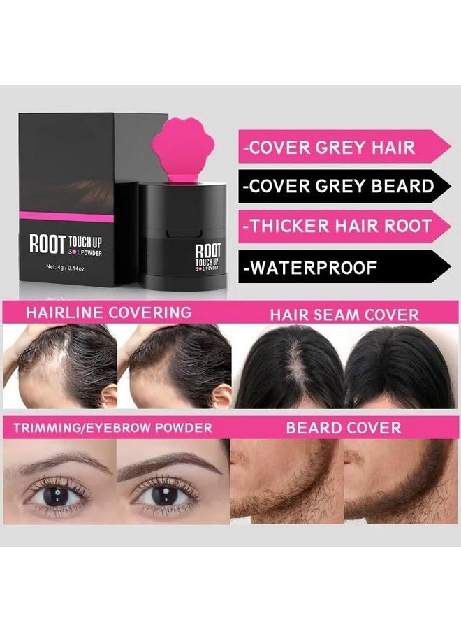 Root Touch Up, Dark Brown - Hairline Powder, Helps Cover Grey Roots & Bald Spots Instantly, Highly Pigmented, Fuller And Denser, Long-Lasting & Matte Finish, Super-Fine Powder For Flawless Application, 4G