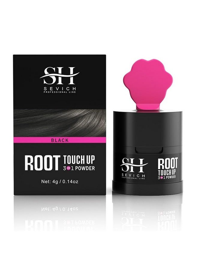 Root Touch Up, Black - Hairline Powder, Helps Cover Grey Roots & Bald Spots Instantly, Highly Pigmented, Fuller And Denser, Long-Lasting & Matte Finish, Super-Fine Powder For Flawless Application, 4G