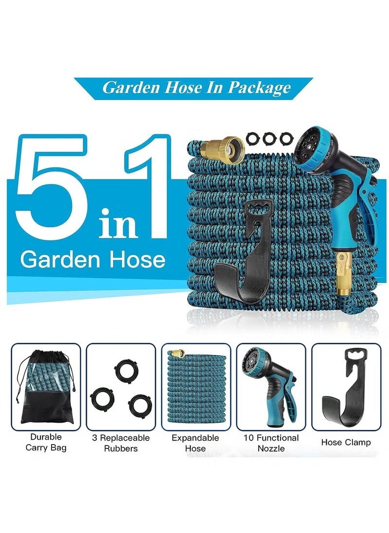 Garden Hose, 75 FT Expandable Water Hose, Green Garden Hose With Multi Pattern Sprayer | Water Hose For All Gardening and Outdoor Needs | Premium Quality Green Garden Hose(75FT/22.5M)