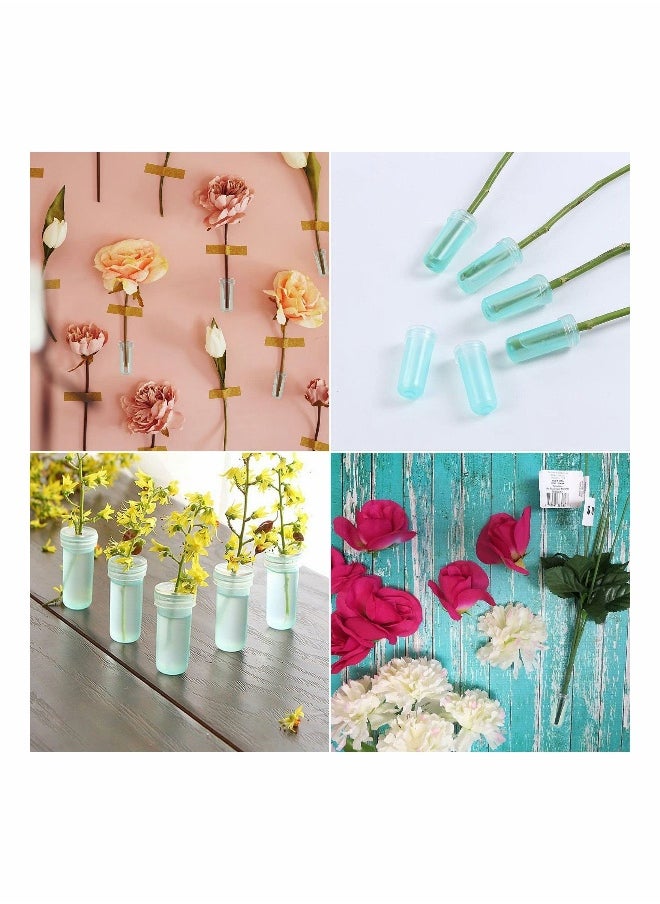 Flower Water Tubes,Clear Plastic Floral Tubes, 1.6 Inch Individual Flower Water Tubes with Caps for Flower Arrangements, Blue (0.7 Inch Opening)400pcs