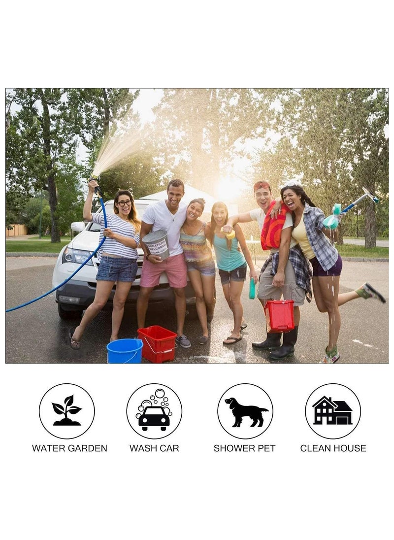 75FT High-Quality Expandable Garden Hose，Three Times Shrink with 8 Nozzle Patterns，Extra Strength Fabric Double Latex Core Hose，for Garden House Cleaning Pet Bathing Car Washing (COLOR4)