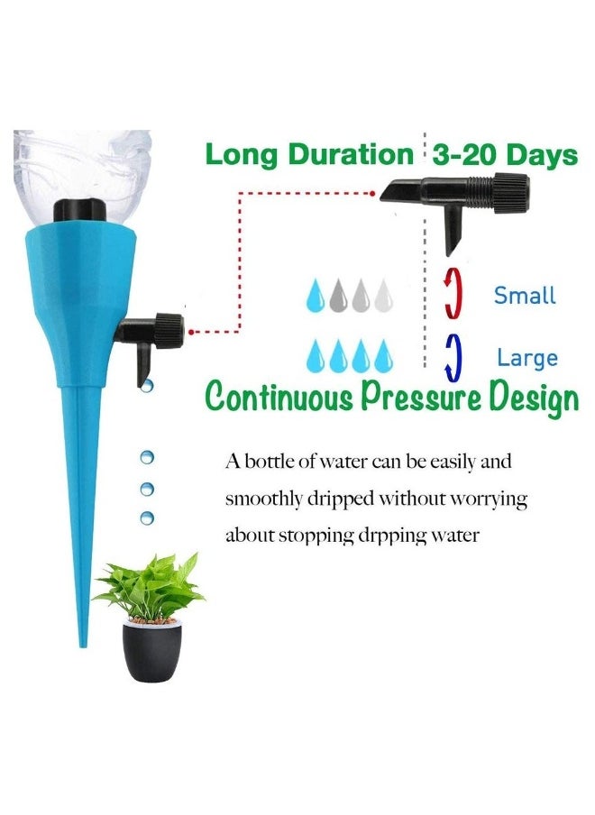 Plant Watering Devices Self Spikes Automatic Waterer Water Control System with Slow Release Valve Switch Drip Irrigation for Home and Vacation 6 Pcs