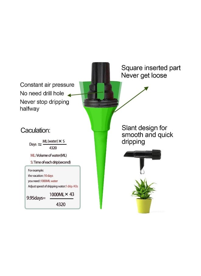 Plant Watering Devices Self Spikes Automatic Waterer Water Control System with Slow Release Valve Switch Drip Irrigation for Home and Vacation 6 Pcs