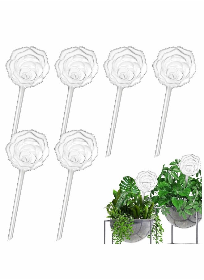 Plant Watering Globes, Large Self Globes Plastic PVC Bulbs Houseplants Indoor Plants Potted Rose-shaped (6 Piece )