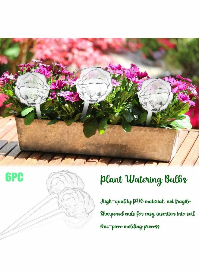 Plant Watering Globes, Large Self Globes Plastic PVC Bulbs Houseplants Indoor Plants Potted Rose-shaped (6 Piece )